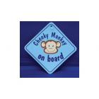 Cheeky Monkey Blue Diamond Car Window Hanger 