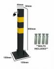 Heavy Duty Folding Robust Security Parking Post Driveway Ballard with Lock & Key