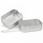 Sunncamp Army Style Aluminium Mess Tins Kit 2 Tins 1.3 1 Litre Folding Handle