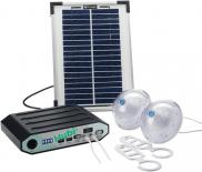 HUBi GO 2K Solar Panel Lighting Power Kit & 2 Lumi Lights Motorhome & Caravan