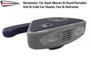 Streetwize 12v Dash Mount & Hand Portable Hot & Cold Car Heater Fan & Defroster