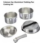 Coleman 5pc Aluminium Trekking Pan Cooking Set Camping Hiking