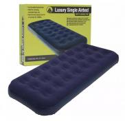 Summit Blue Flocked Single Inflatable Air Bed Outdoor Camping Mattress SUM616001