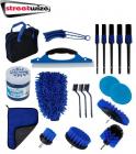 Streetwize 20 Piece Professional Car Detailing Kit With Wash Mitt Sponge Towels