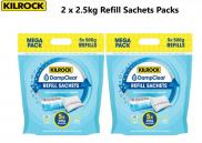 2 X Kilrock Damp Clear Moisture Refills 2.5kg Sachets Caravan Home