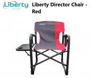 Liberty Director's Chair Red With Folding Side Table Caravan Motorhome LLDC-5