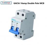 GACIA 16A Double Pole MCB C Curve Din Rail Caravan Electrics L215GA