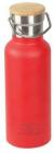 Highlander 500ml Campsite Insulated Aluminium Water Bottle Bamboo Lid RED