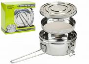 Summit 3 pce Stainless Steel 1000ml Tiffin Cooking Set Camping SUM670001