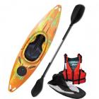 Riber One Person Sit In Starter Pack Kayak White Water Tourer Orange Yellow & Green