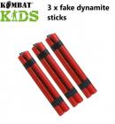 Kombat Kids Toy Dynamite Sticks x 3 Army Military Play Soldier Roll Play x 3