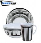 Leisurewize Stripe 16 Piece Melamine Dining Set 100% Melamine LWACC237