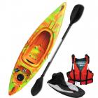 Riber Starter Pack One Man Kayak Deluxe Orange Green & Yellow