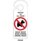 Notice To All Dogs Bedroom Quality Vinyl Novelty Door Hanger 