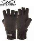 Highlander Stayner Acrylic Fingerless Gloves Black Thinsulate Lining 