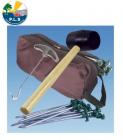 PLS Tent Peg Camping Kit Luxury Peg Bag Rubber Mallet & Peg Extractor PLS-6000