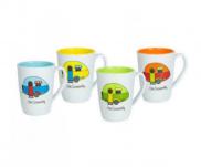 Flamefield Set of four 4 Love Caravanning Melamine Kitchen Camping Mug Set