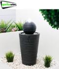 Gardenwize Garden Outdoor Black Solar Round Standing Ball Water Fountain Feature
