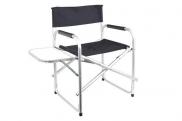 Leisurewize Folding Directors Chair Aluminium With Side Table Black Camping Caravan