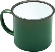 Falcon Housewares Green and Black Rim Traditional Retro Classic Enamel Mug 1/2pt  0.28lt  