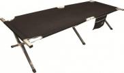 Highlander Military Style Aluminium Black Camp Bed + side pocket 